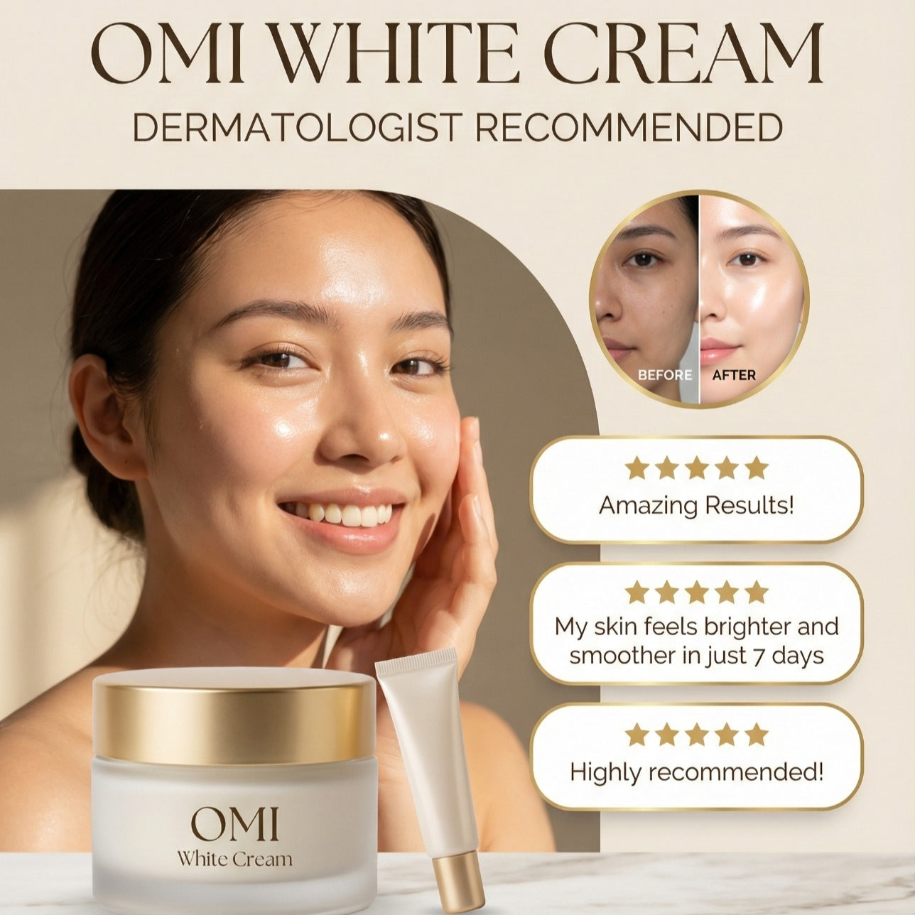 OMICARE Organics Skin Glow & Whitening Cream 50gm | Dark Spots, Pigmentation, Tan Removal | Brightening & Even Skin Tone | For Men & Women (Pack of 2)